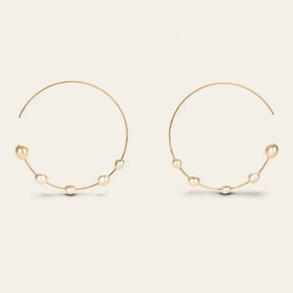 🌺🎉HP🎉🌺 NWT Cult Gaia Nubia XL Baroque Pearl Earrings - Picture 16 of 16